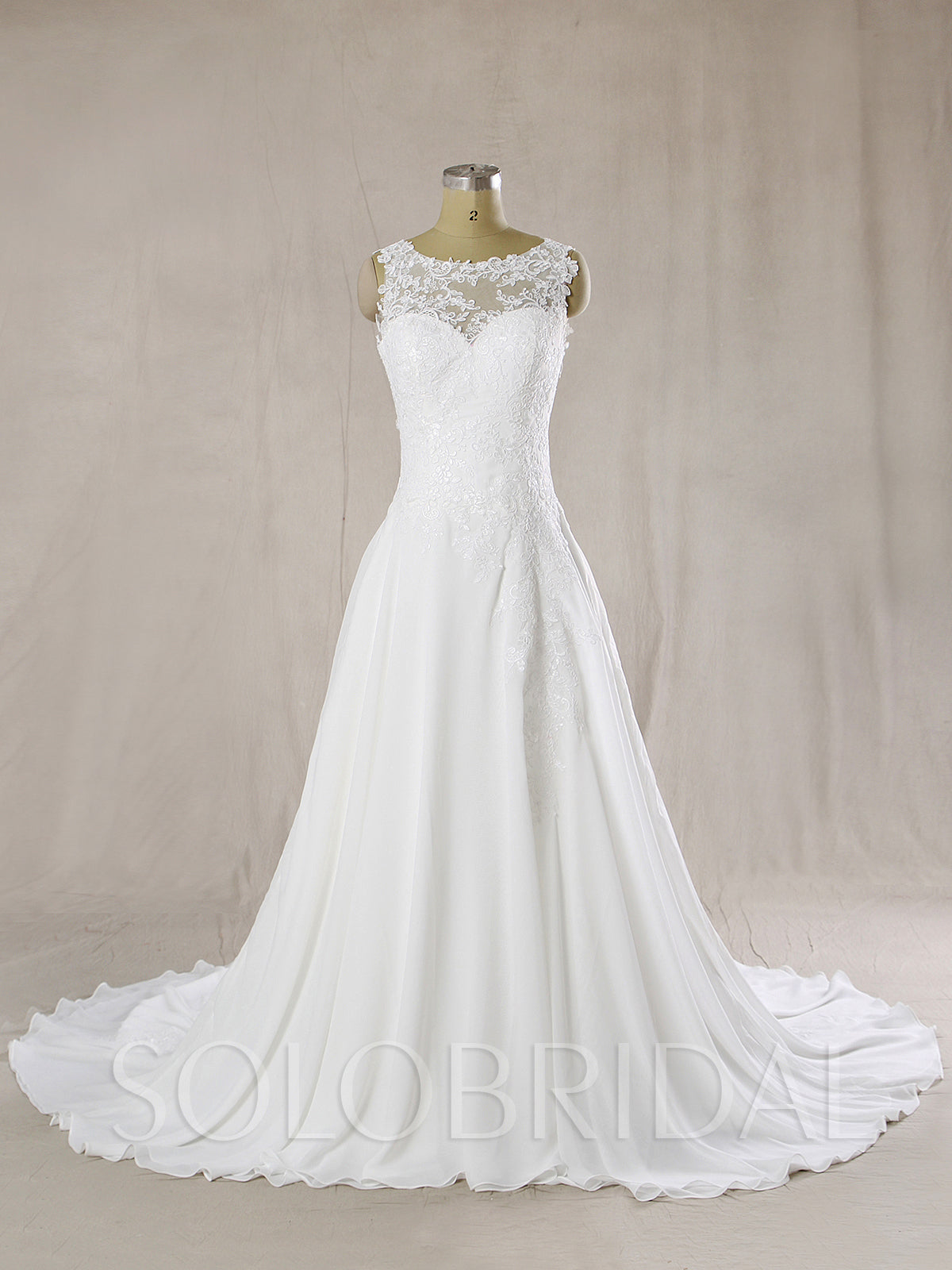 Chiffon Wedding Dress with Drop Waist