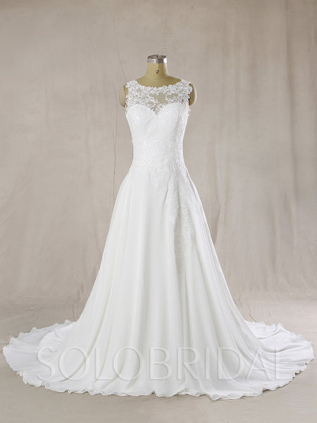 Chiffon Wedding Dress with Drop Waist