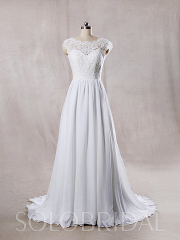 Ivory Chiffon Wedding Dress Trendy Design for Summer