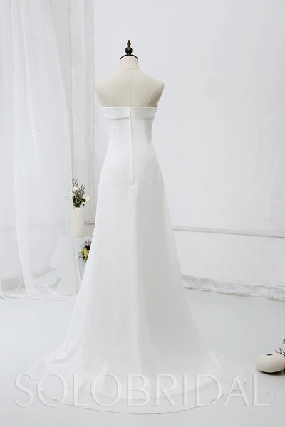 Strapless Small A Line Chiffon Wedding Dress