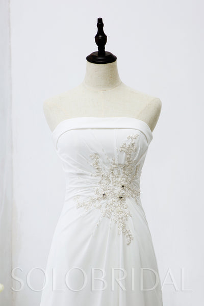 Strapless Small A Line Chiffon Wedding Dress