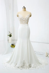 Mermaid Wedding Dress with See Through Bodice