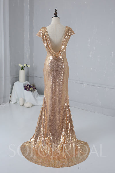 Blush Gold Sequin Bridemaid Dress