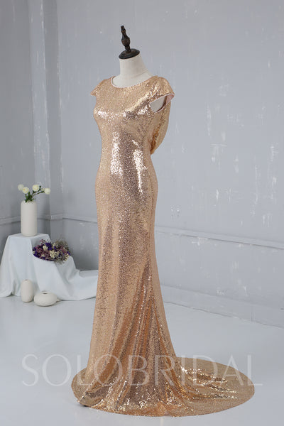 Blush Gold Sequin Bridemaid Dress