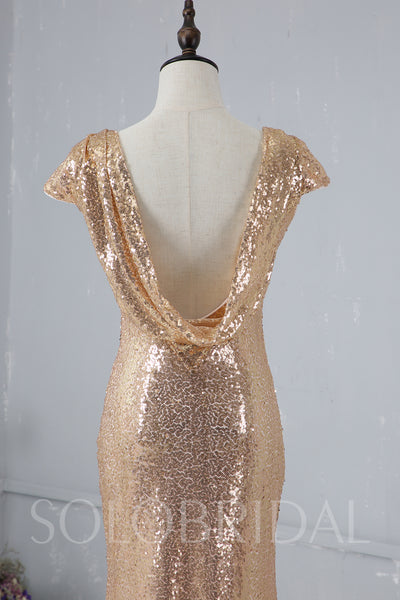 Blush Gold Sequin Bridemaid Dress