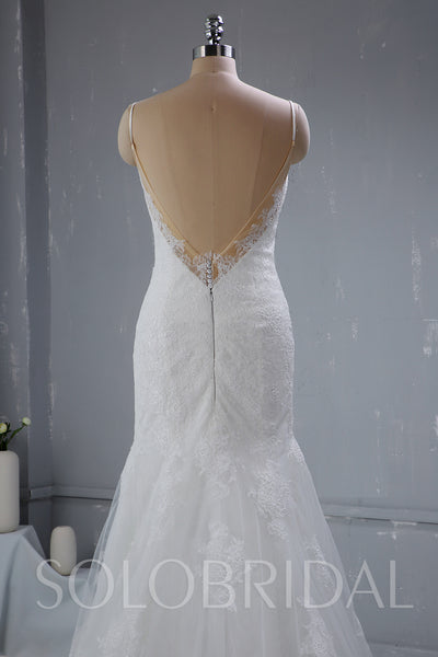 Light Ivory Wedding Dress with Fitted Thin Straps