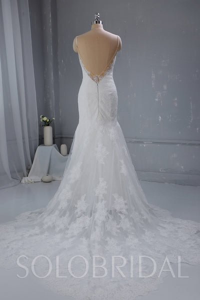 Light Ivory Wedding Dress with Fitted Thin Straps