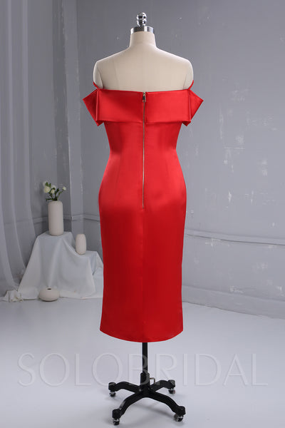 Red Satin Bridesmaid Dress
