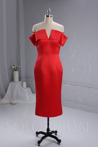 Red Satin Bridesmaid Dress