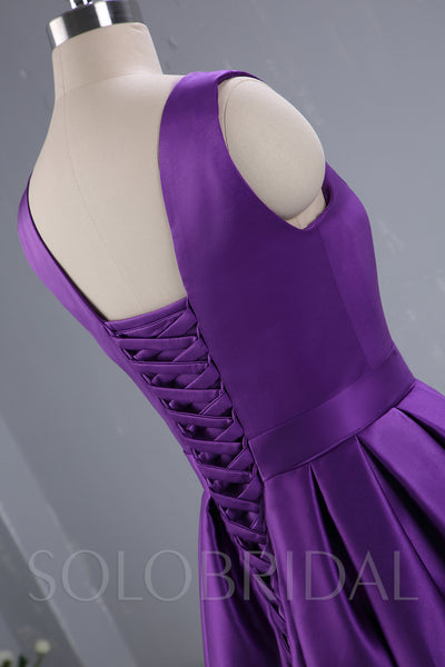 Purple Satin Bridesmaid Dress
