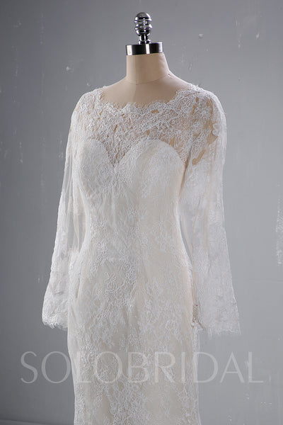 Champagne Wedding Dress with Ivory Lace overlayed