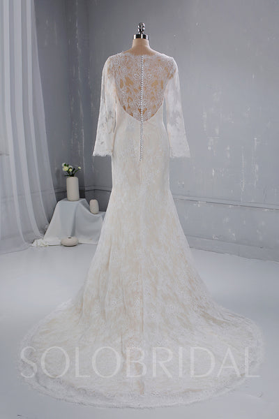 Champagne Wedding Dress with Ivory Lace overlayed