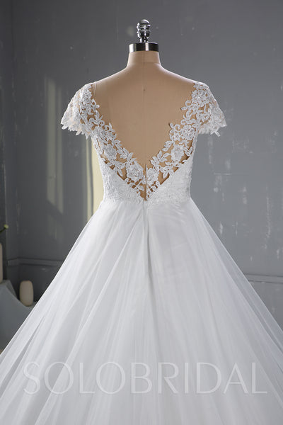 Ivory A Line Wedding Dress with Cathedral Train