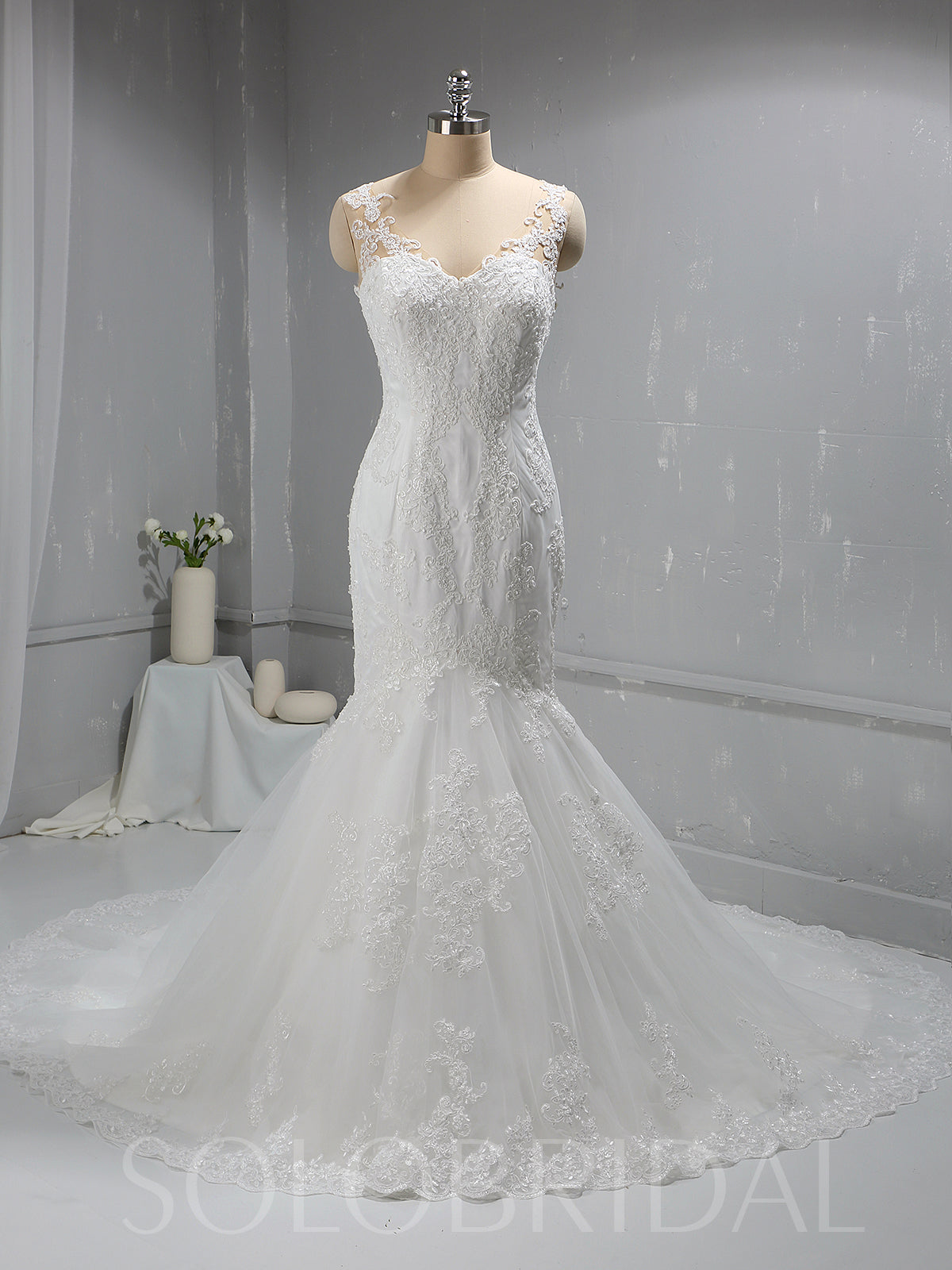 Ivory Mermaid Lace Wedding Dress