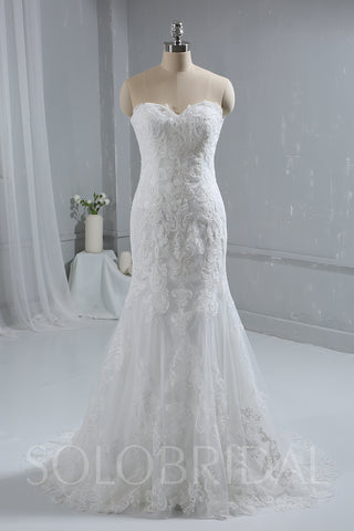 Lace Sweetheart Strapless Wedding Dress
