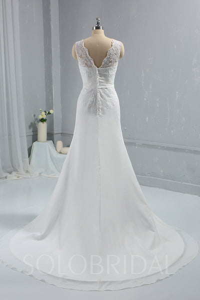 Ivory Chiffon Small A Line Sleeveless Wedding Dress