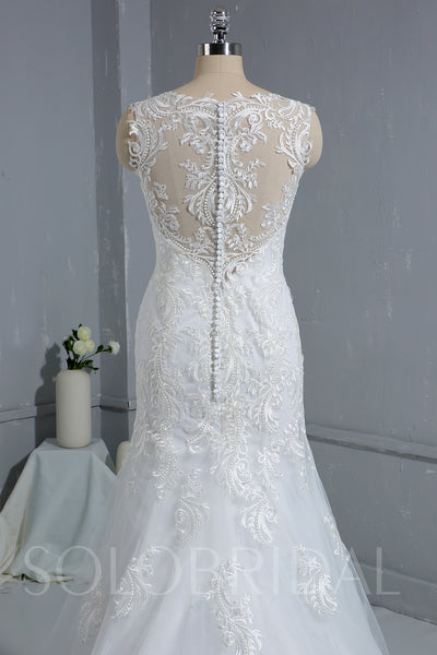 Lace Sheath Column Wedding Dress with Straps