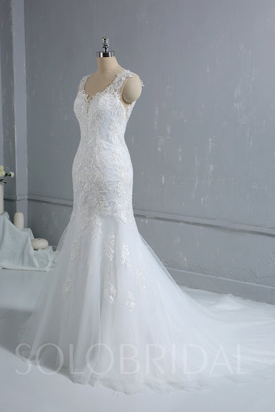 Lace Sheath Column Wedding Dress with Straps