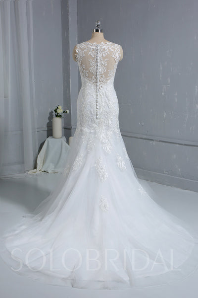 Lace Sheath Column Wedding Dress with Straps