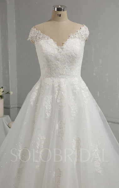 Ivory Ball Gown Wedding Dress with Cotton Lace