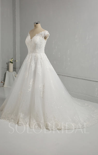 Ivory Ball Gown Wedding Dress with Cotton Lace