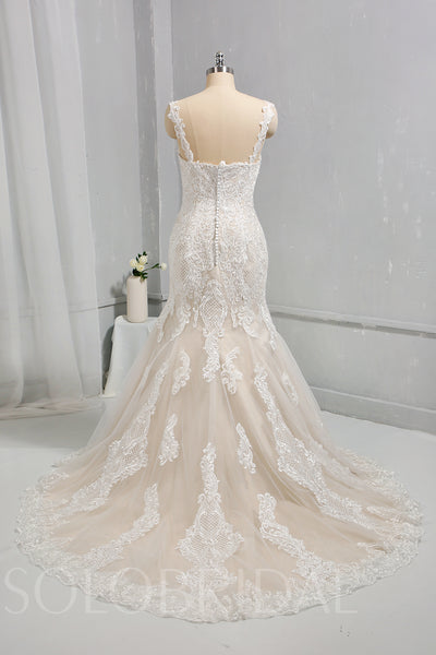 Lace Mermaid Wedding Dress with Straps