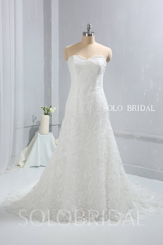 Ivory Strapless Sweetheart Fitted Wedding Dress