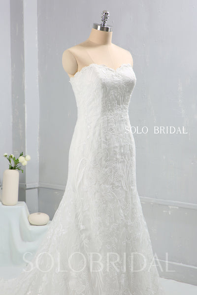 Ivory Strapless Sweetheart Fitted Wedding Dress