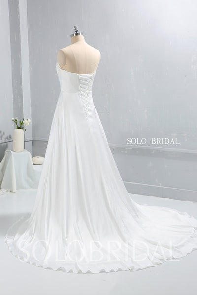 Ivory Silk Chiffon Light Summer Wedding Dress with Nice Volume Skirt