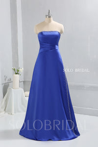 Royal Blue Bridesmaid dress with Satin Sewn Pearls