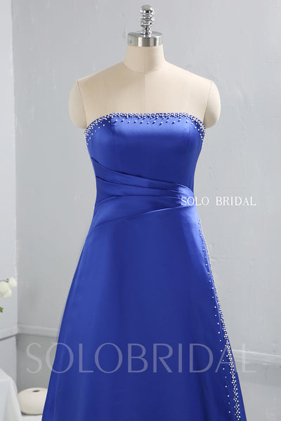 Royal Blue Bridesmaid dress with Satin Sewn Pearls