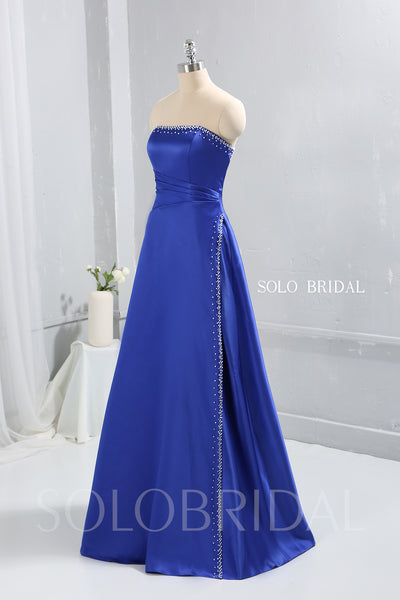 Royal Blue Bridesmaid dress with Satin Sewn Pearls