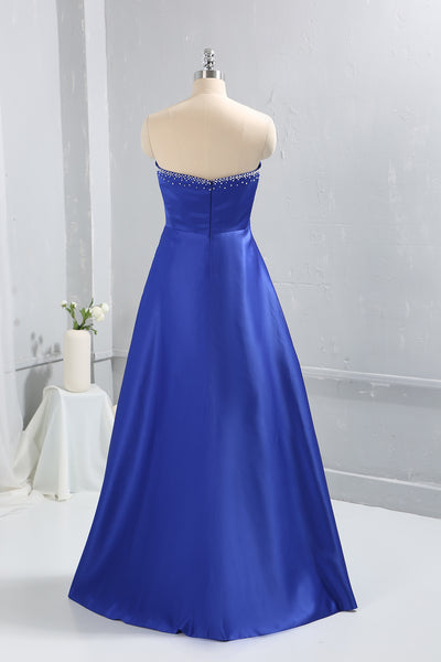 Royal Blue Bridesmaid dress with Satin Sewn Pearls