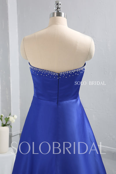 Royal Blue Bridesmaid dress with Satin Sewn Pearls