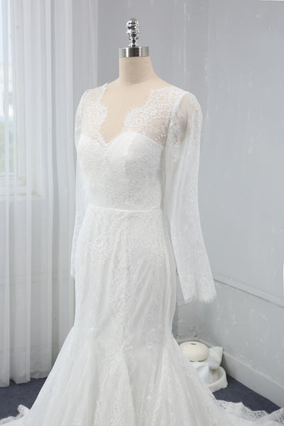 Ivory Mermaid Light Lace Wedding Dress