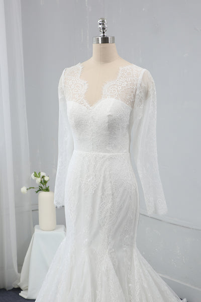 Ivory Mermaid Light Lace Wedding Dress