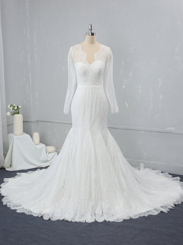 Ivory Mermaid Light Lace Wedding Dress