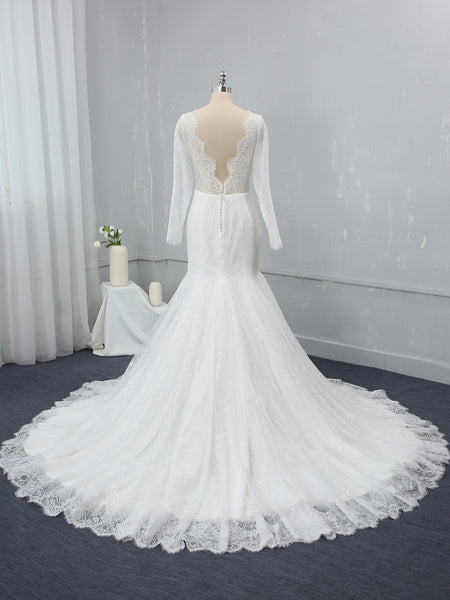 Ivory Mermaid Light Lace Wedding Dress