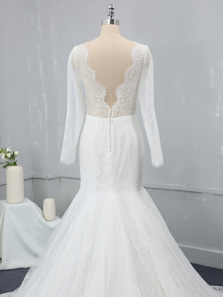 Ivory Mermaid Light Lace Wedding Dress