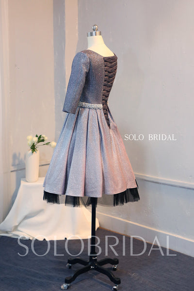 Grey Shiny Mother of the Bride Dress