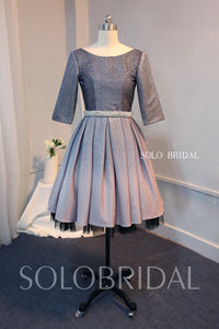 Grey Shiny Mother of the Bride Dress