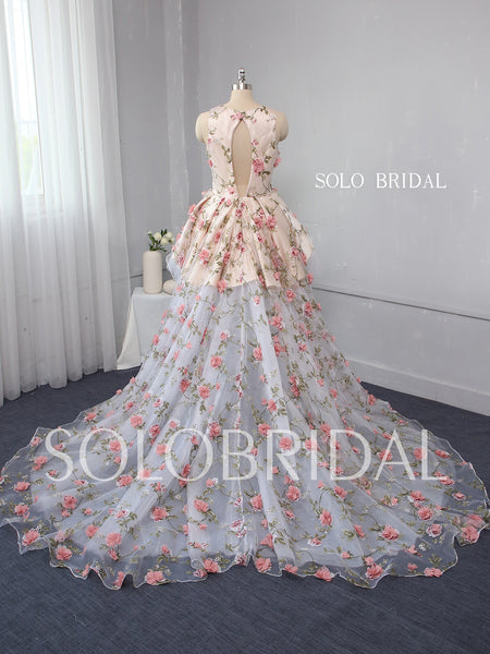 Tutu Skirt Flower Girl Dress with Long Back