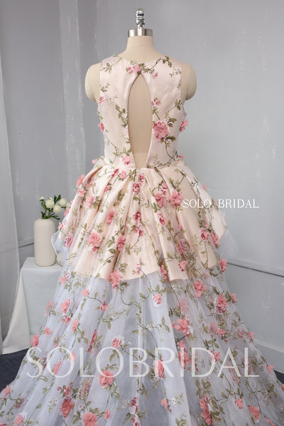 Tutu Skirt Flower Girl Dress with Long Back