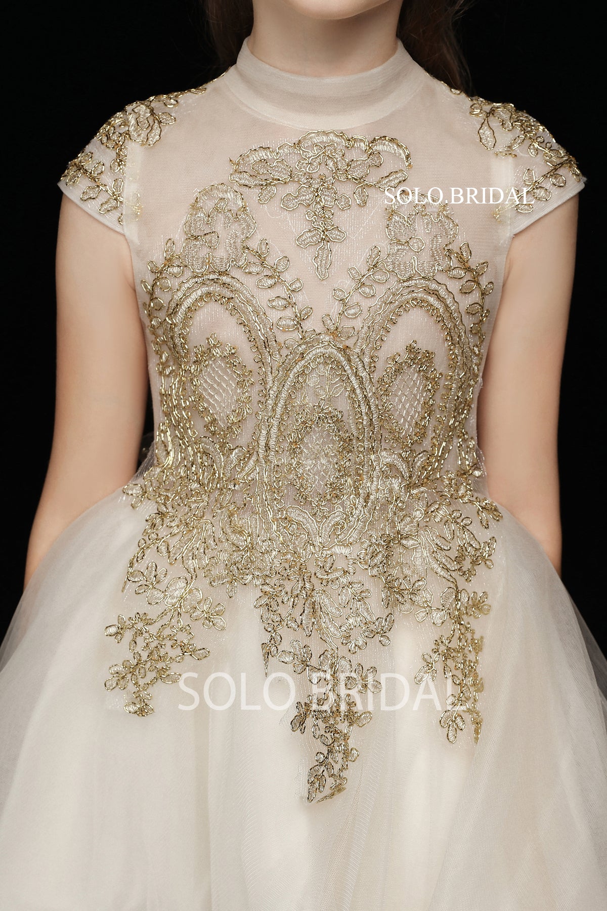 Solobridal Ball Gown Flower Girl Dress with Sparkly Tulle SoloBridal