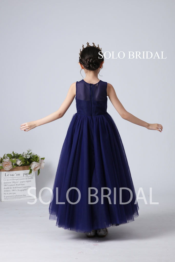 Solobridal Ball Gown Flower Girl Dress with Sparkly Tulle