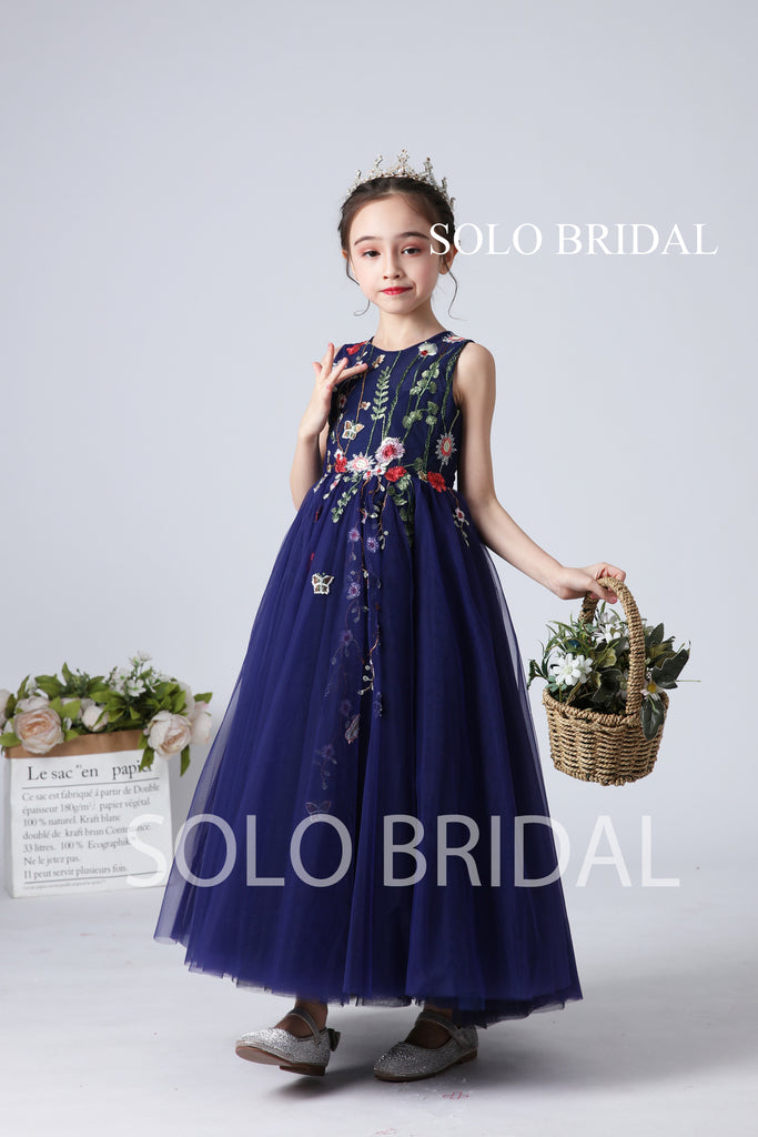 Solobridal Ball Gown Flower Girl Dress with Sparkly Tulle
