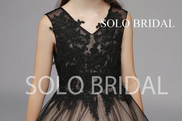 Black and Brown Tulle Flower Girl Dress