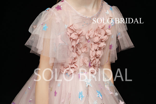 Blush Tulle Flower Girl Dress