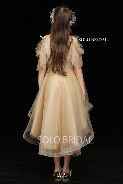 Gold Tulle Flower Girl Dress
