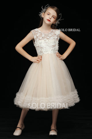 Light Champagne Princess Flower Girl Dress